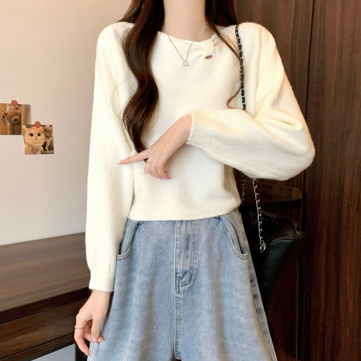 Damen Bequemer Pullover mit verspieltem Ausschnitt Drune