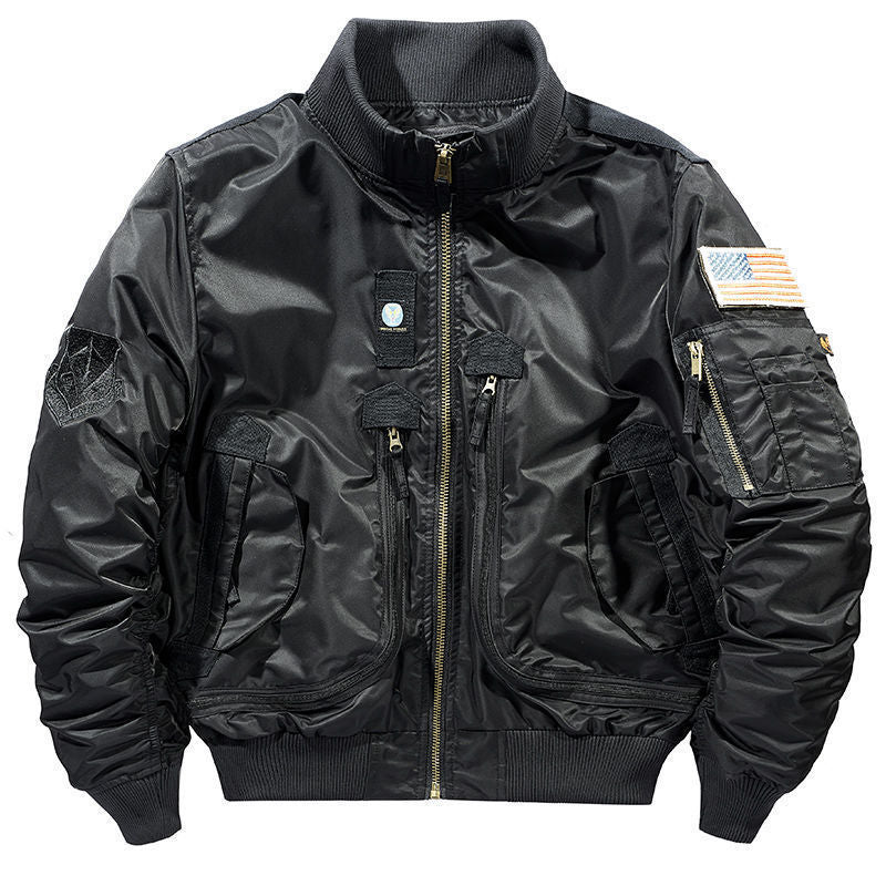 Herren stylische Bomberjacke mit vielseitigen Taschen Drune