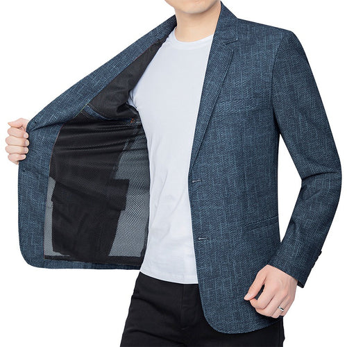 Herren Unstrukturiertes Slim-Fit Sakko mit leichtem Stretch und halber Innenfütterung Drune