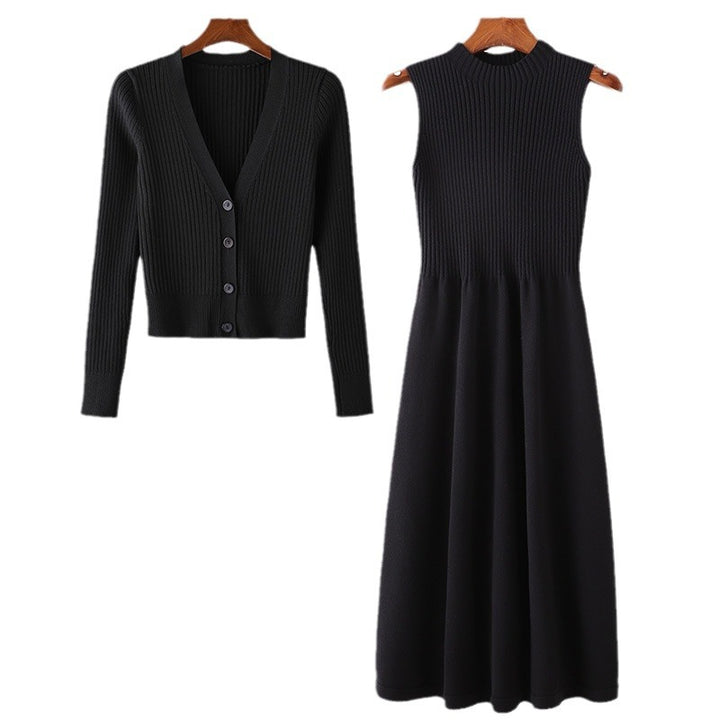 Damen Strickkleid mit passendem Cardigan Drune