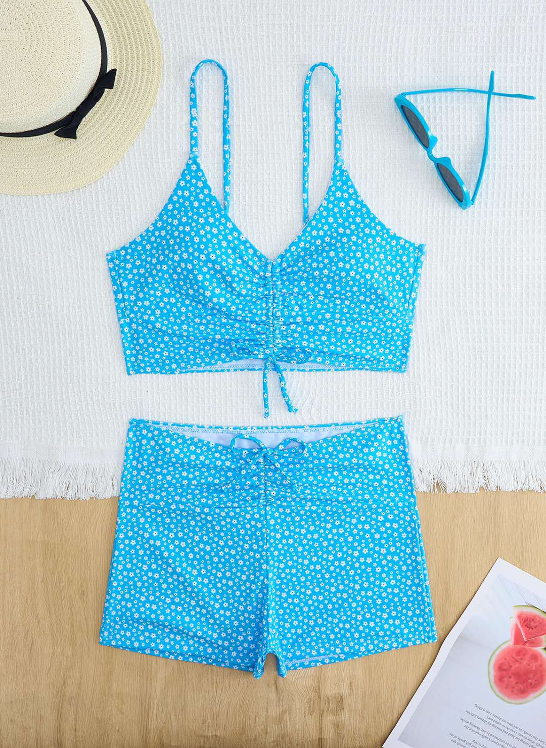 Damen Sportliches Bikini-Set mit verstellbaren Trägern Drune