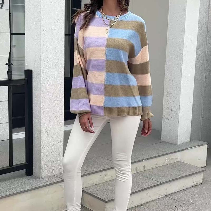 Drune | Farbiger Gestreifter Strickpullover Mit Stil