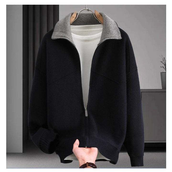 Herren Stylische Sweatjacke mit hohem Kragen Drune