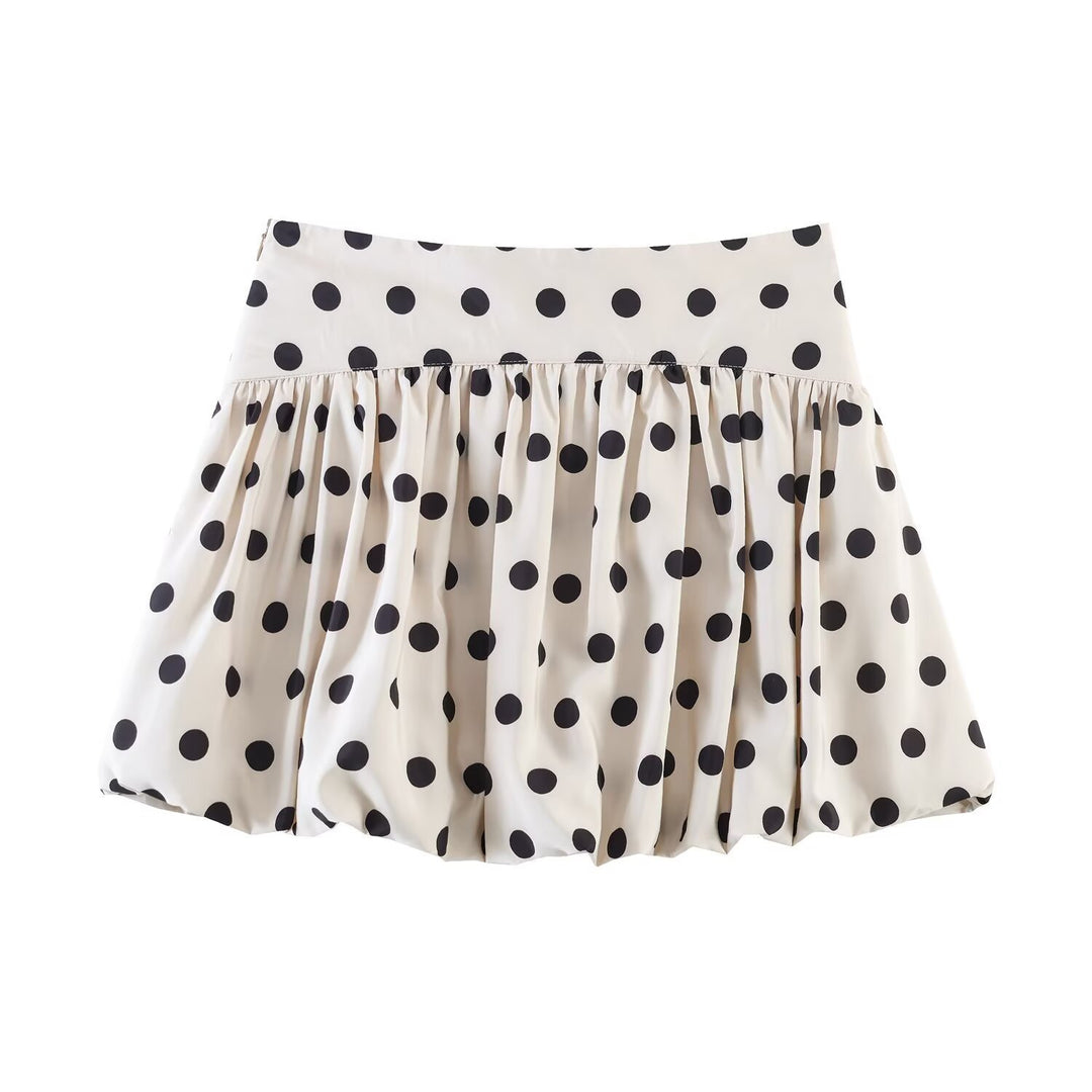 Damen Voluminöser Punkteshort mit bauschigem Saum Drune
