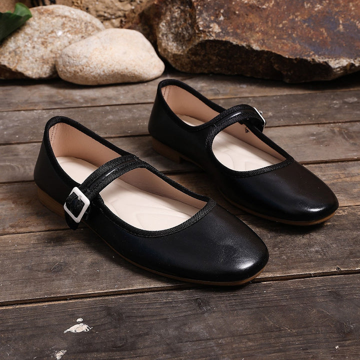Damen Ballerinas mit praktischem Schnallenverschluss und bequemer Sohle Drune