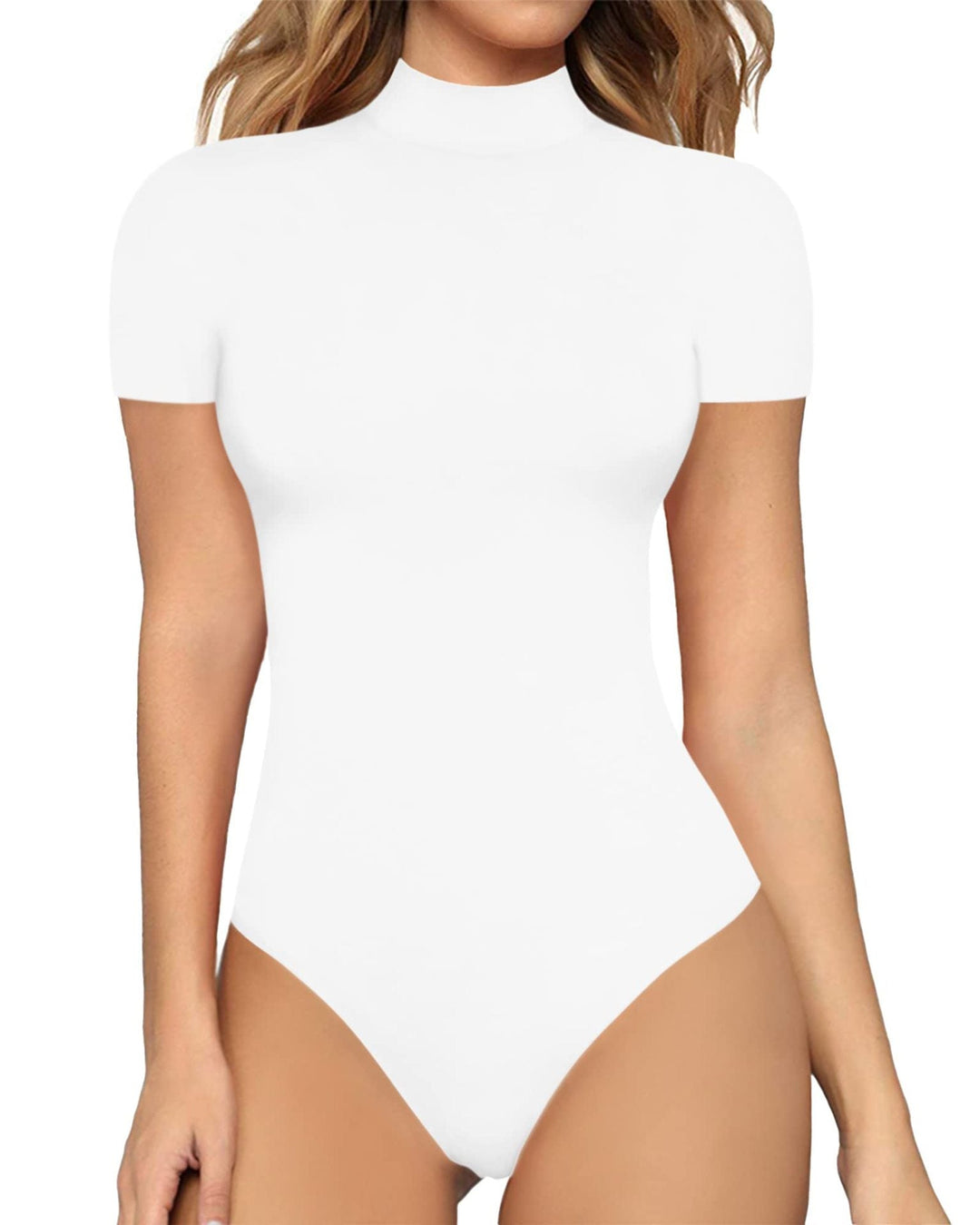 Damen Body mit kurzem Ärmel und hohem Kragen Drune