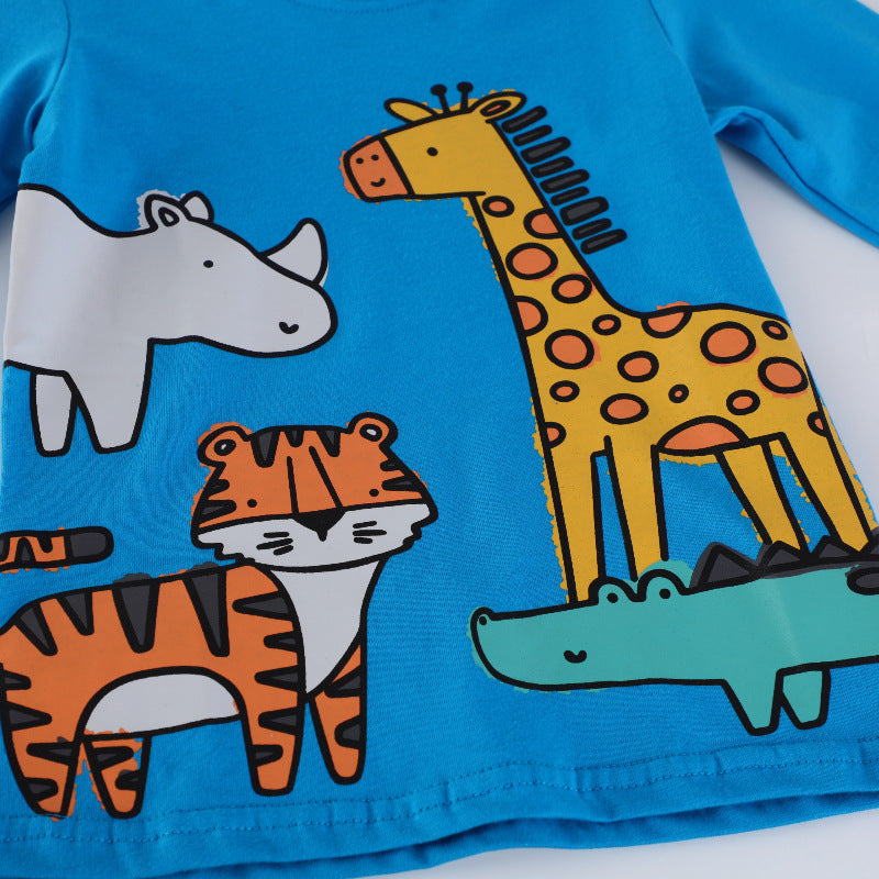 Kinder Langarmshirt mit buntem Tiermotiv Drune