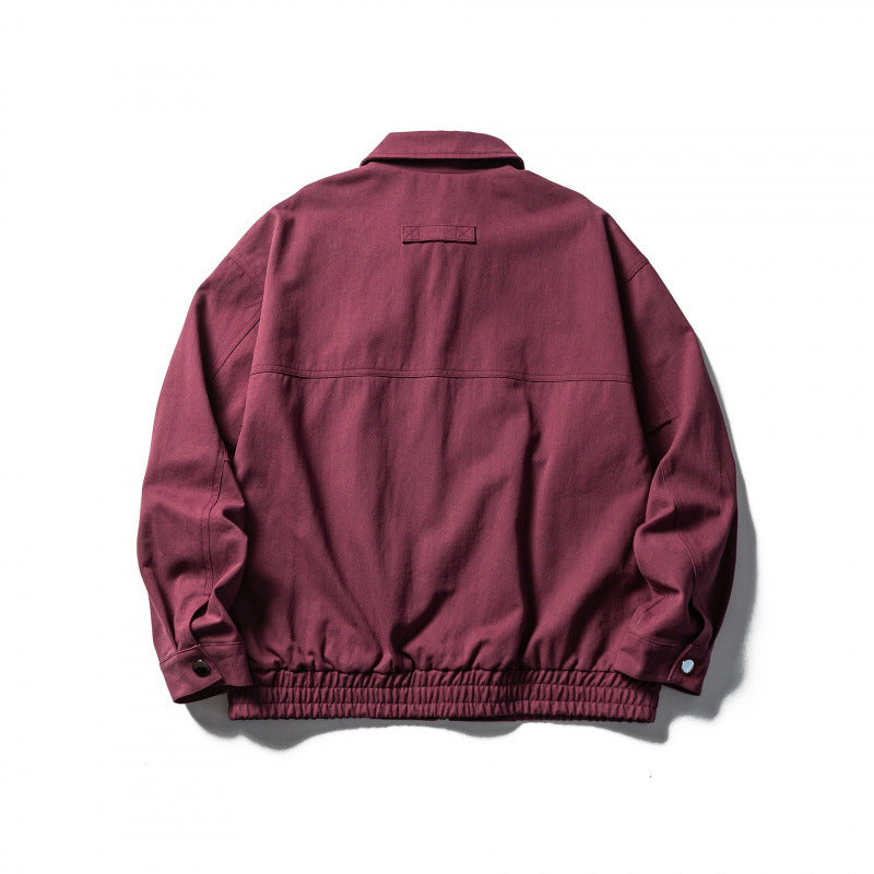 Herren Boxy-Workwear-Jacke mit durchgehendem Reißverschluss, aufgesetzten Pattentaschen und elastischem Bund Drune
