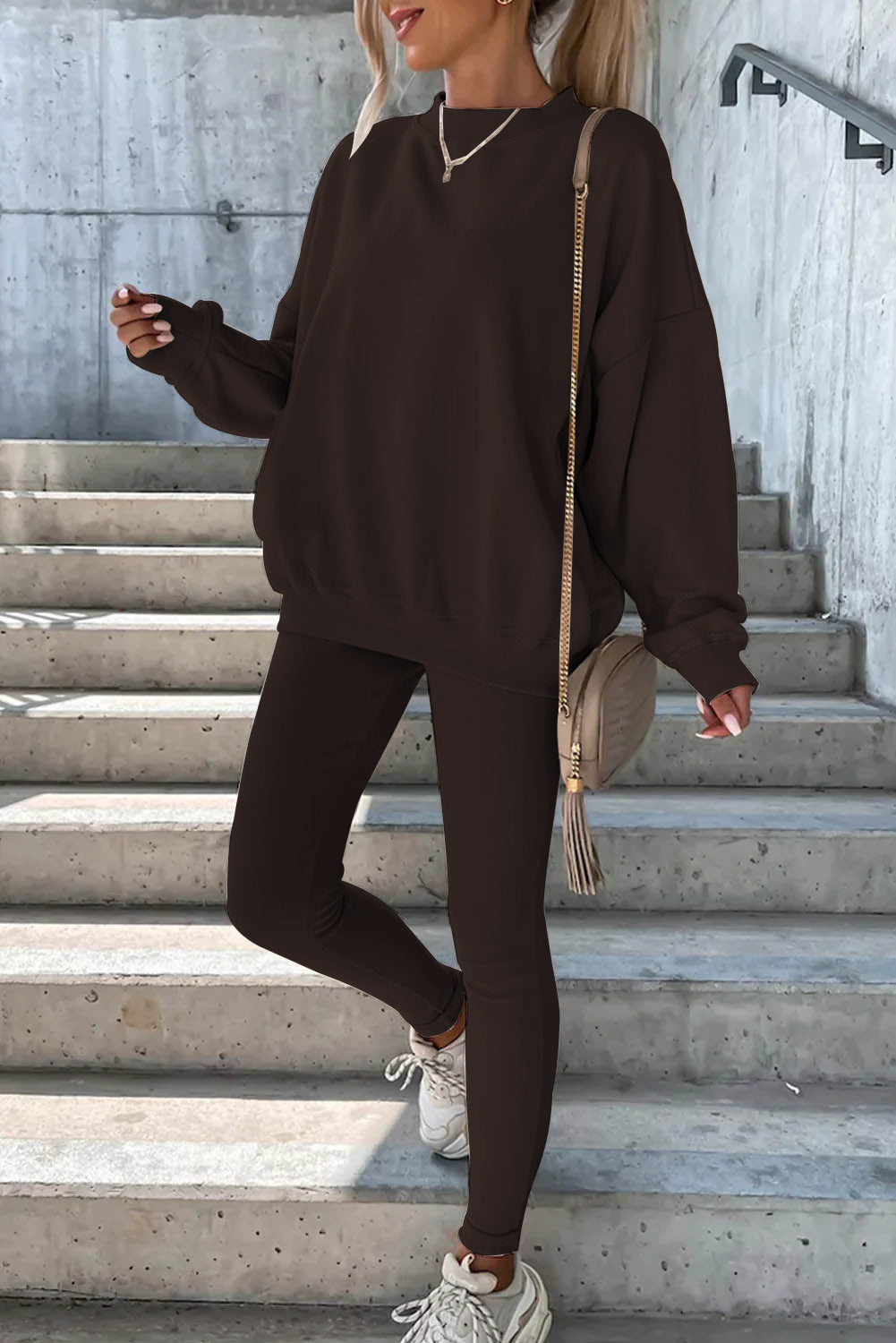 Damen lässiges Sweatshirt und Leggings-Set Drune