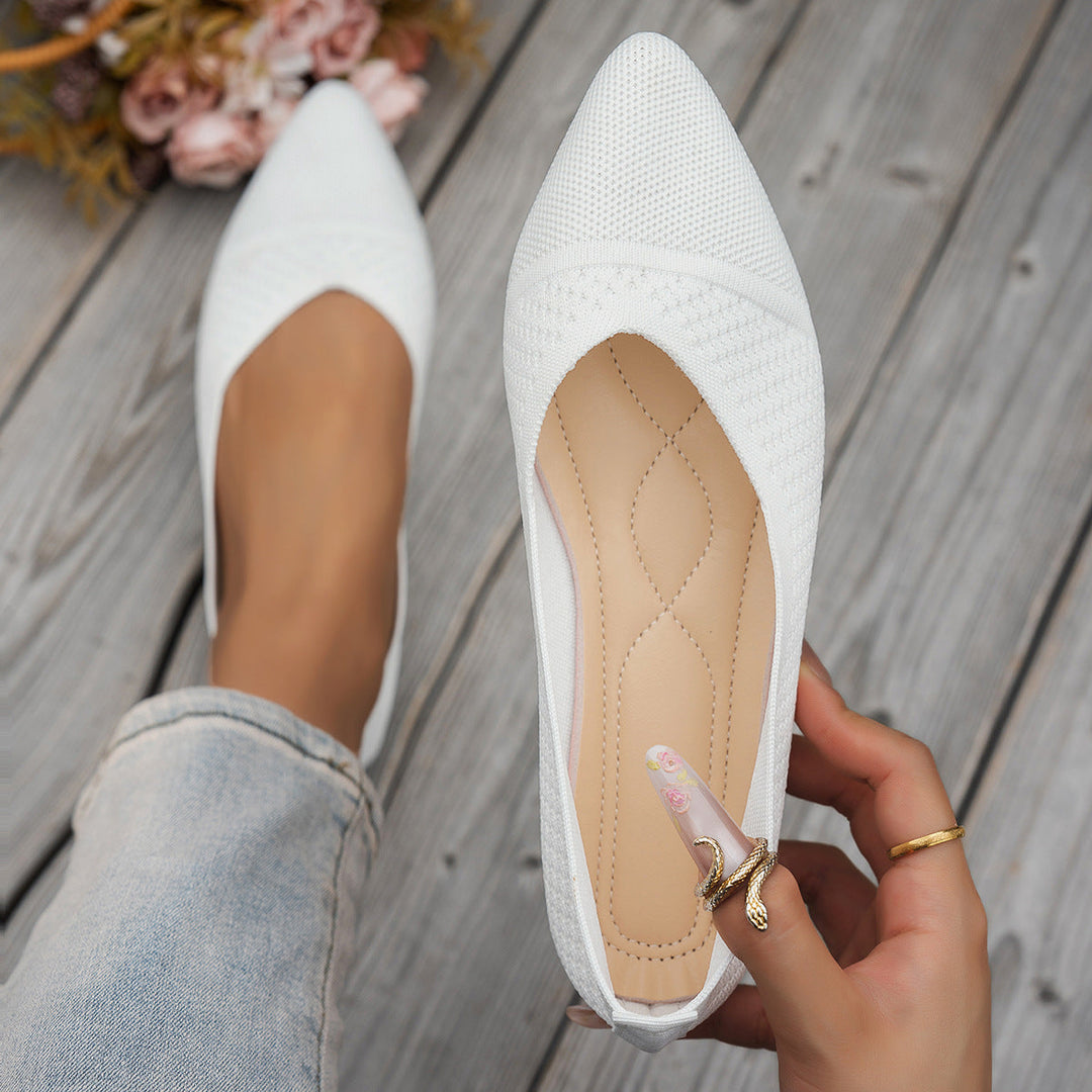 Damen Ballerinas mit kreativem Hahnentrittmuster und flexiblem Fußbett Drune