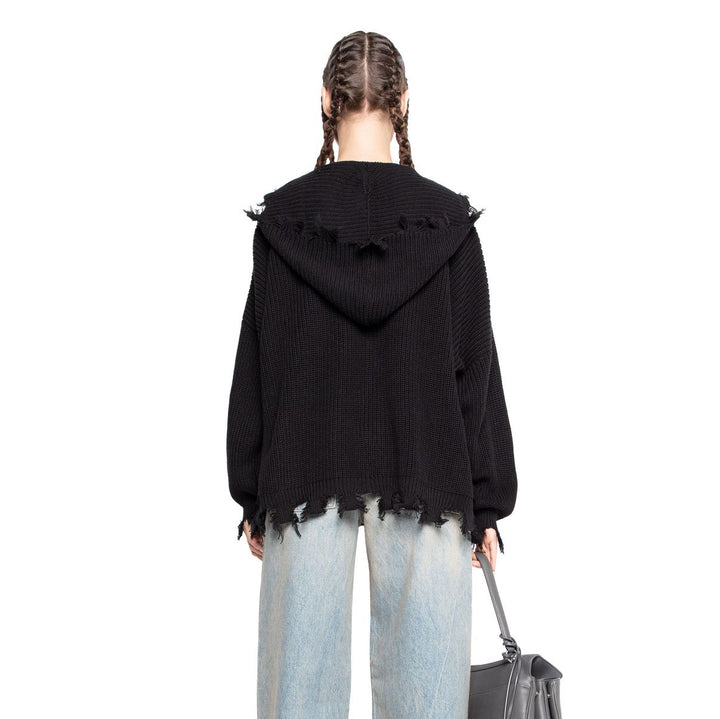 Damen lässiger Kapuzenpullover mit modischem Riss-Design und weit geschnittenen Ärmeln Drune