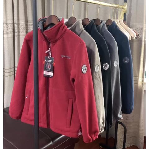 Herren Wärmende Fleecejacke mit Stehkragen, Reißverschluss und elastischen Bündchen Drune