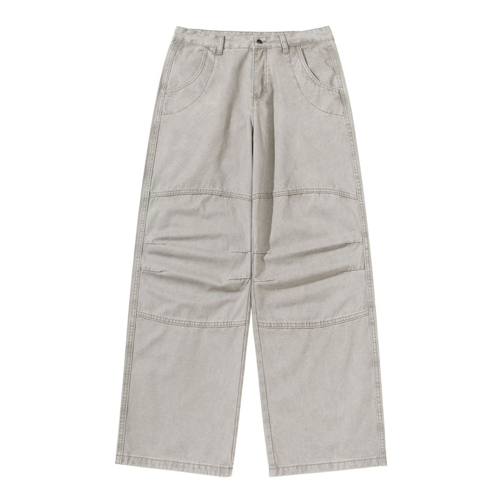 Damen Weite Cropped-Cargohose mit Kniepaneelen und aufgesetzten Taschen Drune
