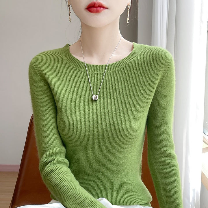 Damen Taillierter Rundhals-Pullover aus fein gerippter Kaschmir‑Optik Drune