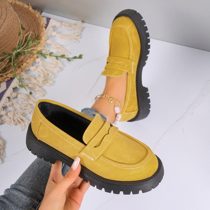 Damen Mokassins mit rutschfester Profilsohle und modischem Wildlederlook Drune
