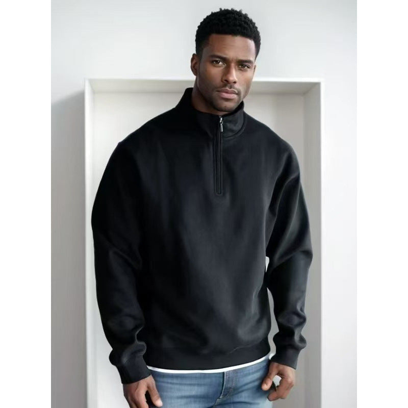 Herren Sportlicher Sweatpullover mit Stehkragen Drune
