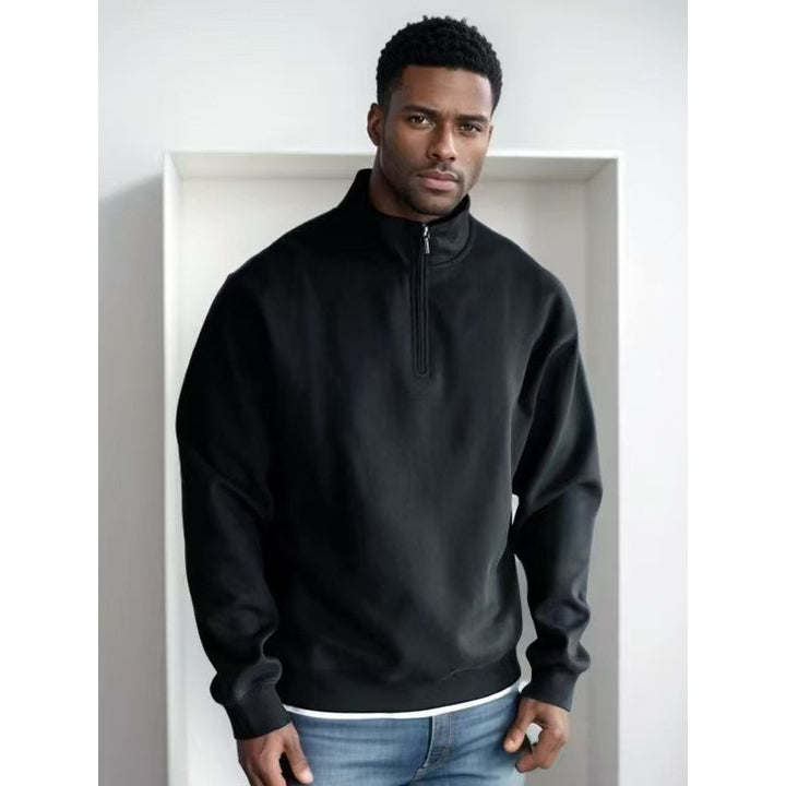 Herren Sportlicher Sweatpullover mit Stehkragen Drune