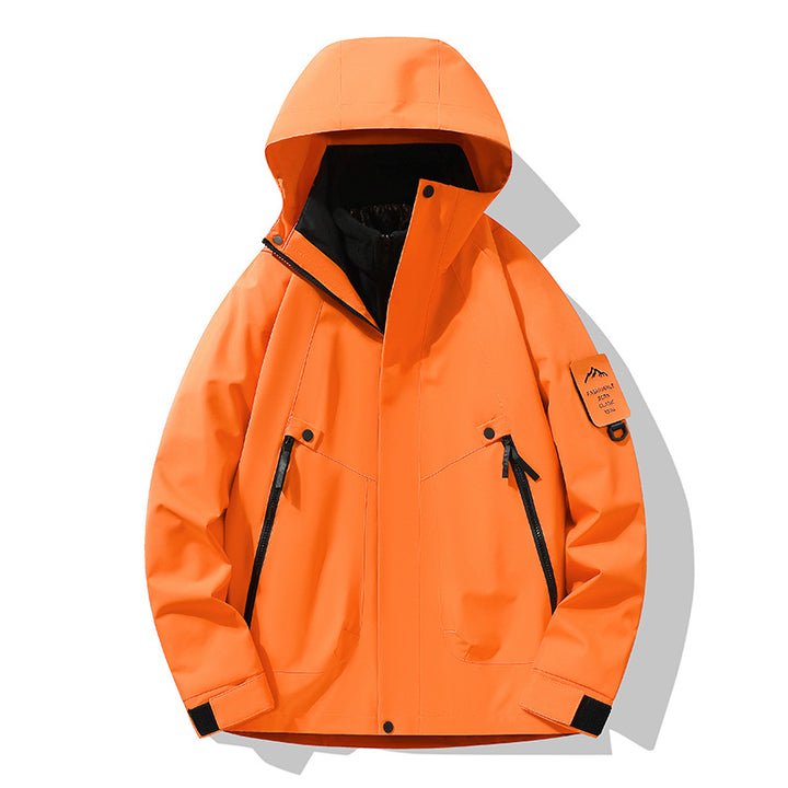Unisex Wasserdichte, atmungsaktive Hardshell-Outdoorjacke mit Kapuze Drune