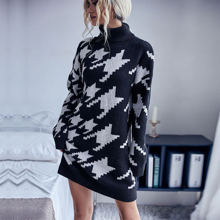 Damen Großer Strickpullover mit Sternmuster Drune