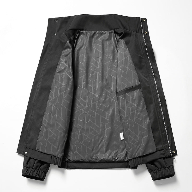 Herren Leichte Stehkragen-Fieldjacke mit verdeckter Reißverschlussleiste und elastischem Saum Drune