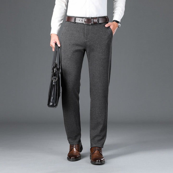 Herren Elegante Stretch-Wolloptik-Hose mit geradem Schnitt und elastischem Bund Drune