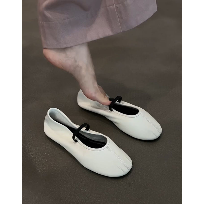 Damen Bequeme Ballerinas mit elastischem Riemen und weichem Innenfutter Drune