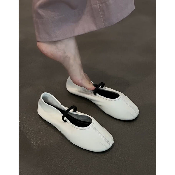 Damen Bequeme Ballerinas mit elastischem Riemen und weichem Innenfutter Drune