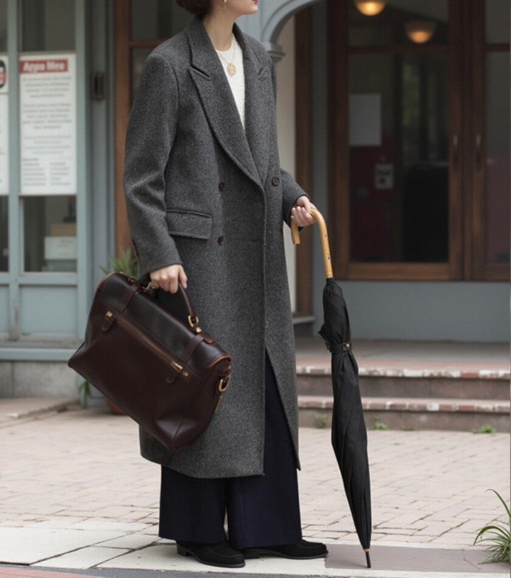 Damen Elegante und moderne Wool Trenchcoat Drune