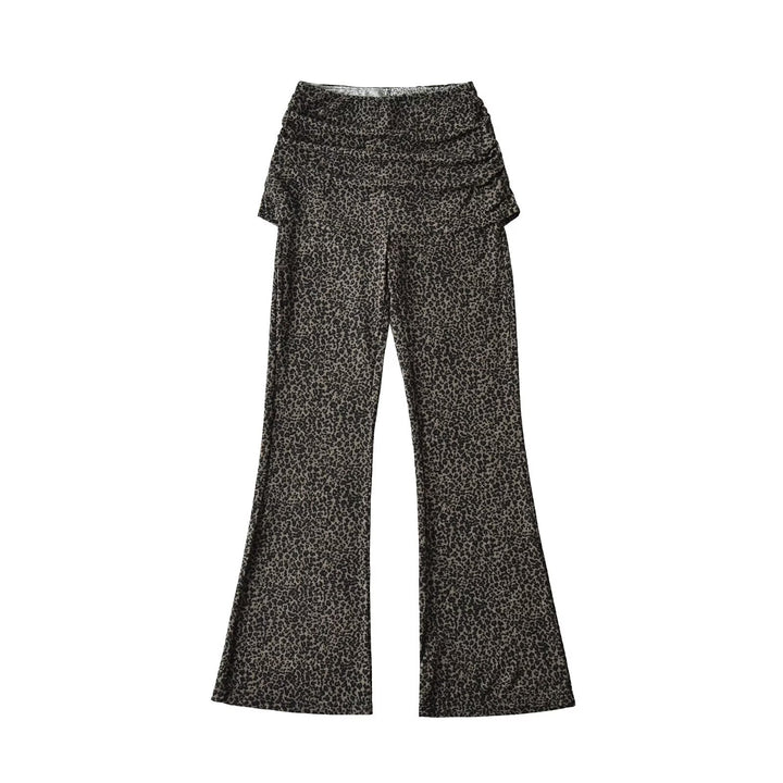 Damen High‑Waist Schlaghose mit gerafftem Hüftrock und ausgestelltem Bein Drune