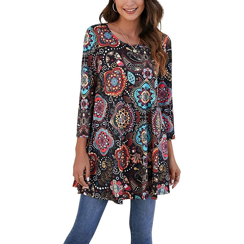 Damen Tunika mit einzigartigem Mandala-Druck Drune
