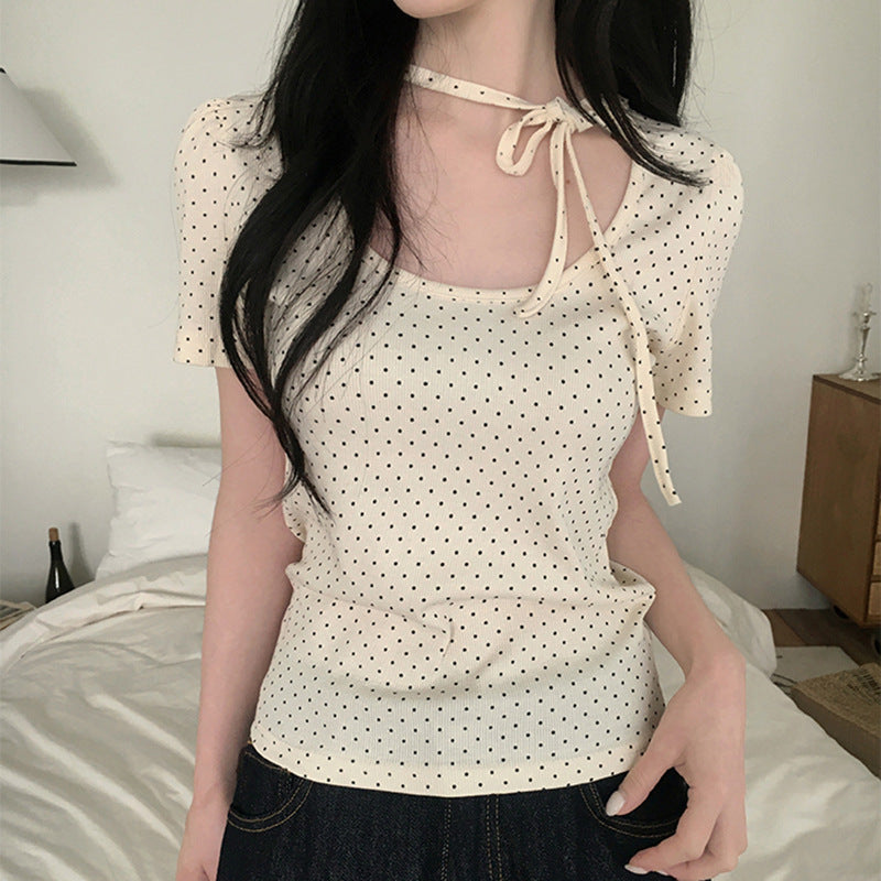 Damen Polka Dot Bluse Drune