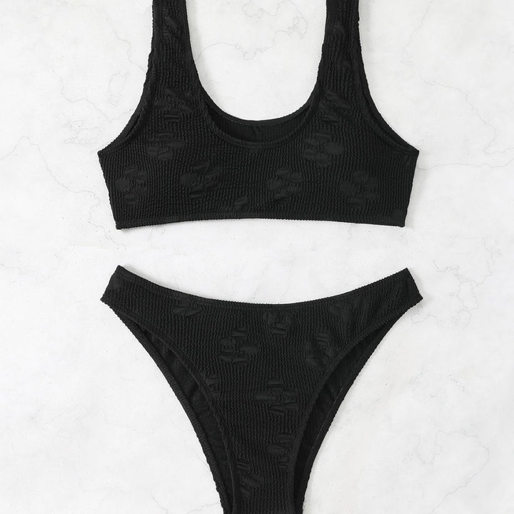 Damen Bikini-Set mit strukturierter Oberfläche und tiefem Halsausschnitt Drune