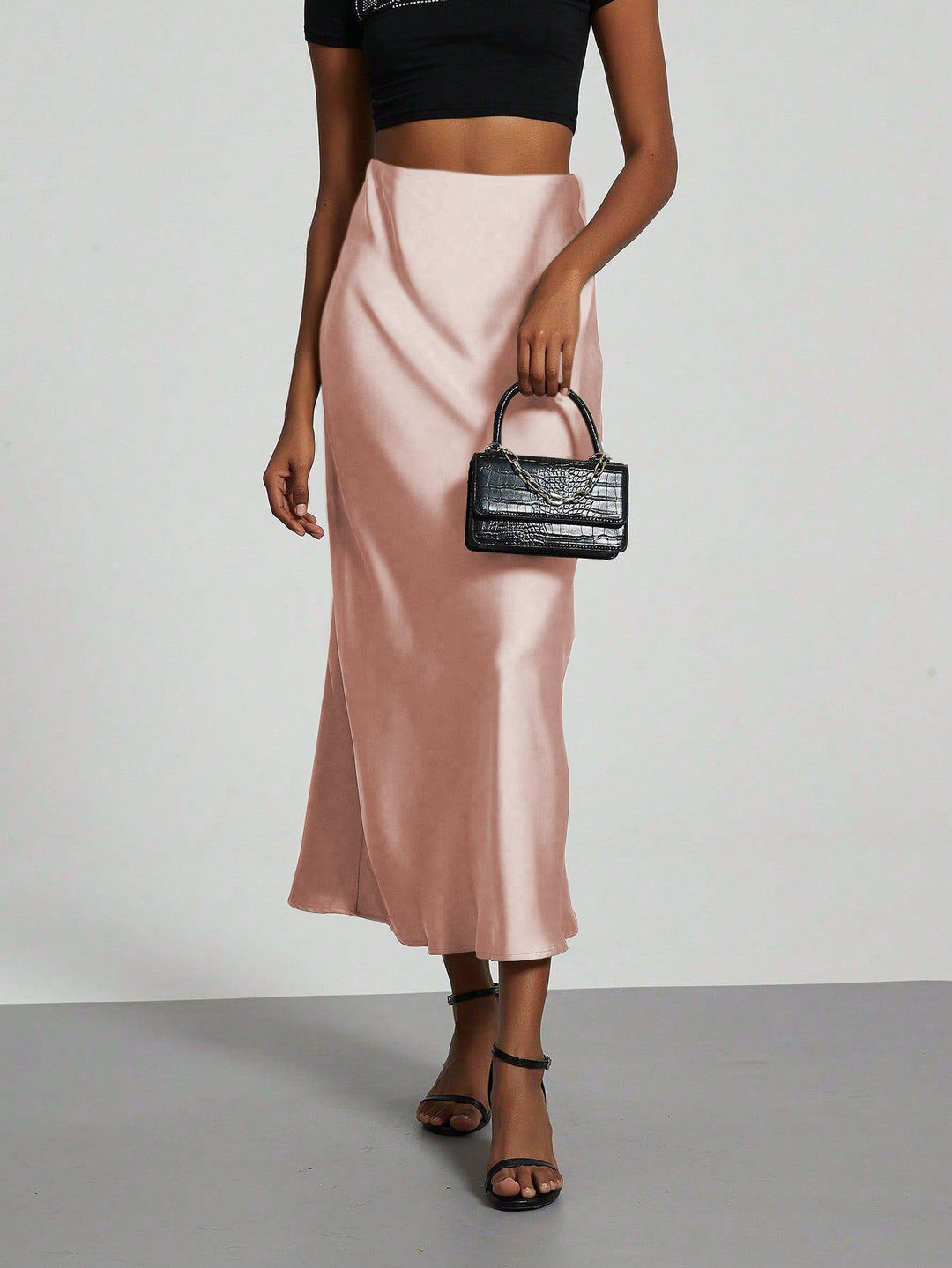 Damen Elegante und fließende Satin Maxiröcke Drune