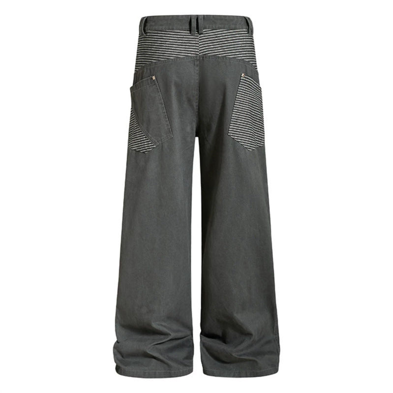 Damen Weite High‑Waist Culotte-Jeans im Palazzoschnitt mit kontrastierten Eingrifftaschen Drune
