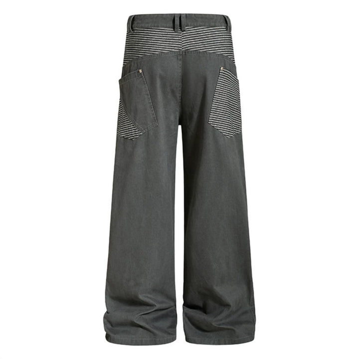 Damen Weite High‑Waist Culotte-Jeans im Palazzoschnitt mit kontrastierten Eingrifftaschen Drune