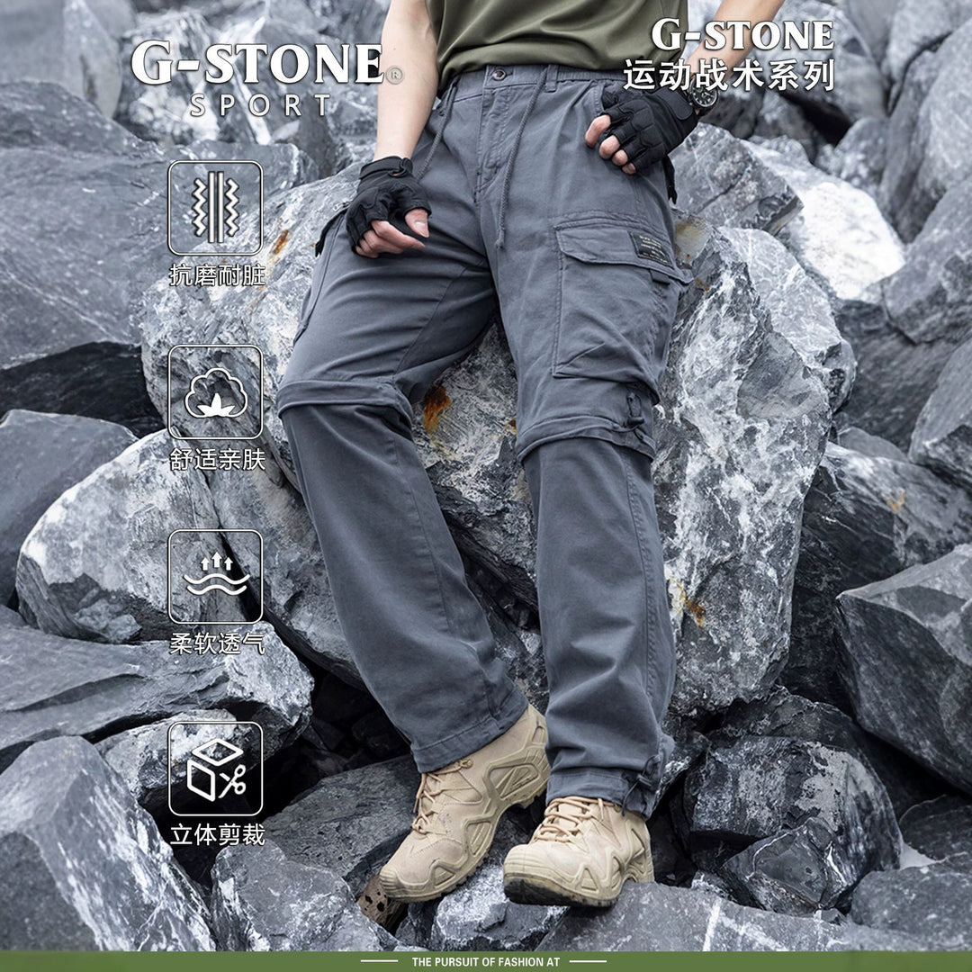 Herren Cargo-Trekkinghose mit elastischem Bund, Kordelzug und multifunktionalen Beintaschen Drune
