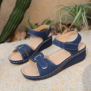 Damen  ergonomische Riemen-Sandalette mit dämpfender Memory-Innensohle und verstellbaren Klettverschlüssen Drune