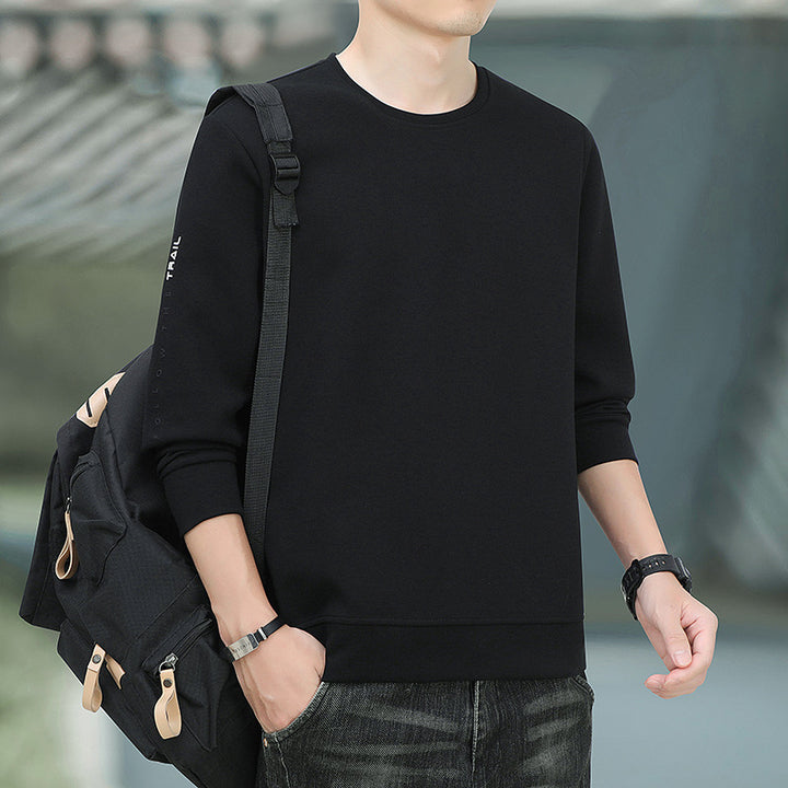 Herren Rundhals-Sweatshirt mit angerauter Innenseite und schmalem Saum Drune
