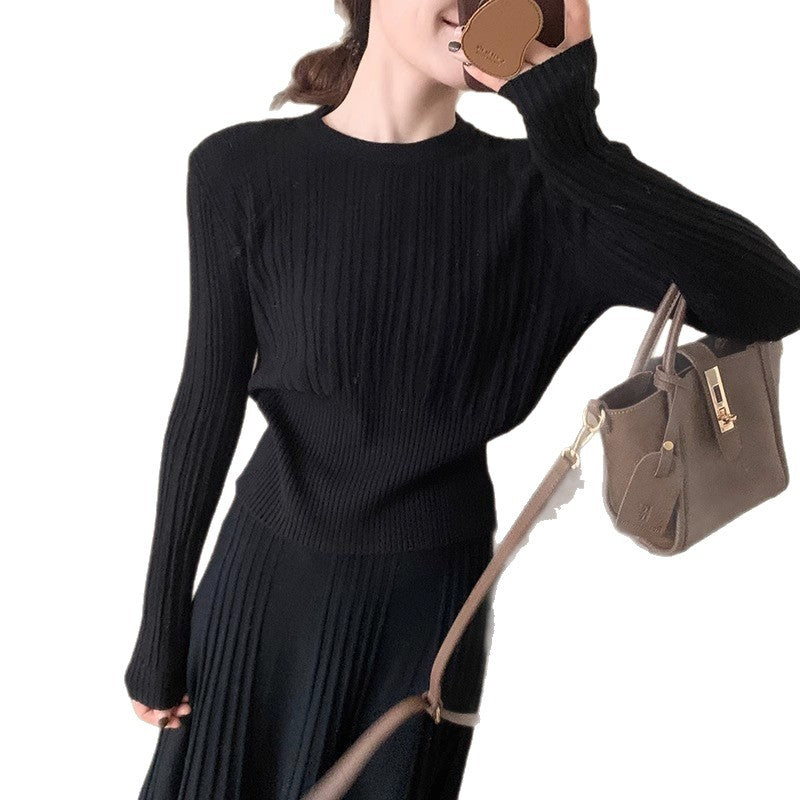 Damen Strickpullover mit eleganter Rippstruktur und taillierter Silhouette Drune
