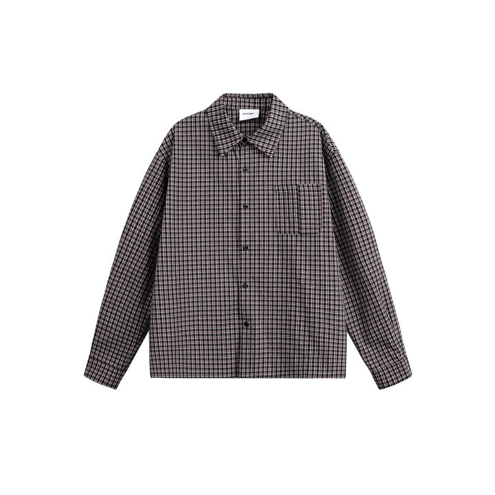 Unisex Geradlinige Overshirt-Hemdjacke im feinen Karodessin Drune