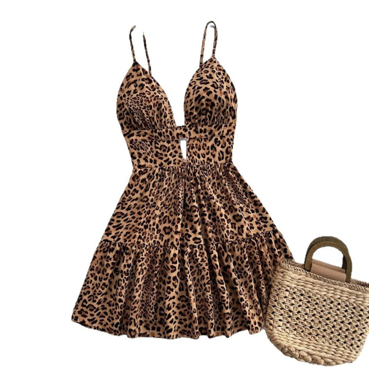 Damen Kleid mit raffiniertem Leo-Design und verstellbaren Trägern Drune