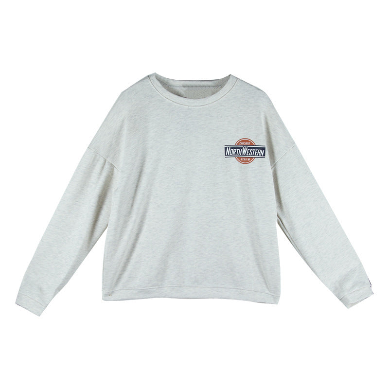 Damen lässiger Oversized-Pullover mit modischem Logo und angenehm weichem Innenfutter Drune