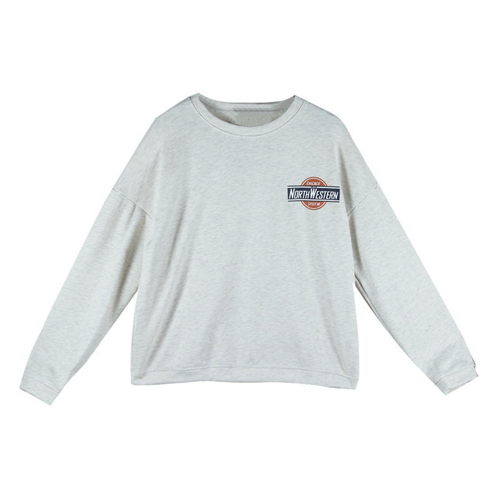 Damen lässiger Oversized-Pullover mit modischem Logo und angenehm weichem Innenfutter Drune