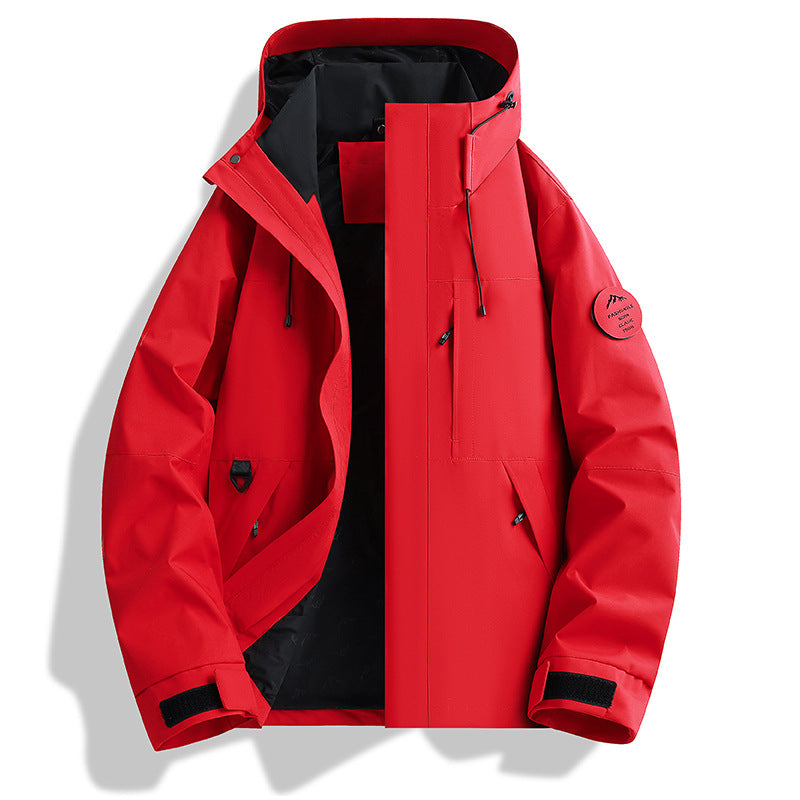 Herren Wasser- und Winddichte Softshell-Outdoorjacke mit verstellbarer Kapuze Drune