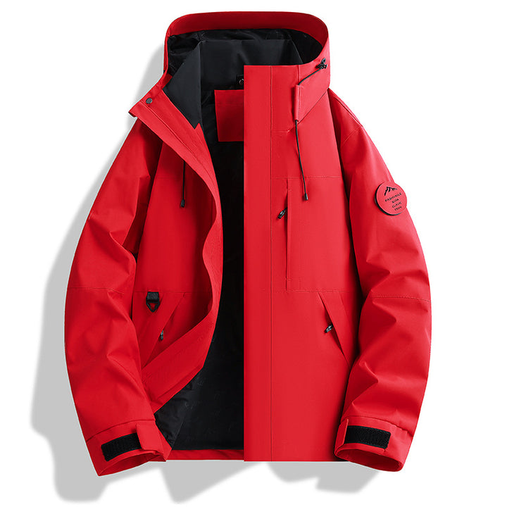 Herren Wasser- und Winddichte Softshell-Outdoorjacke mit verstellbarer Kapuze Drune