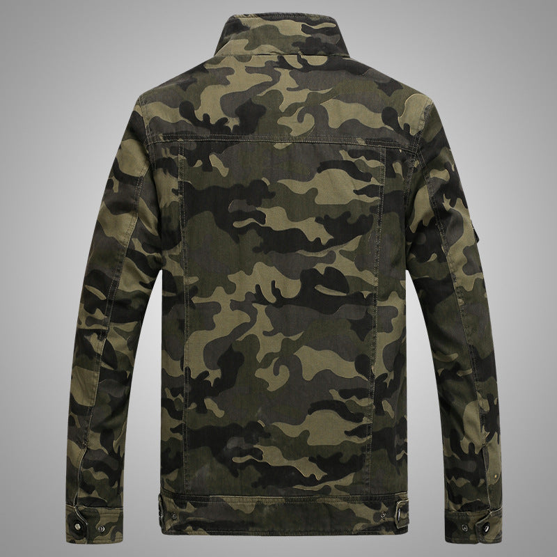 Herren Militärinspirierte Utility-Fieldjacke mit Epauletten und Patch‑Details Drune