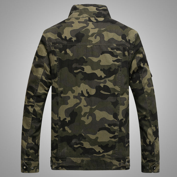 Herren Militärinspirierte Utility-Fieldjacke mit Epauletten und Patch‑Details Drune