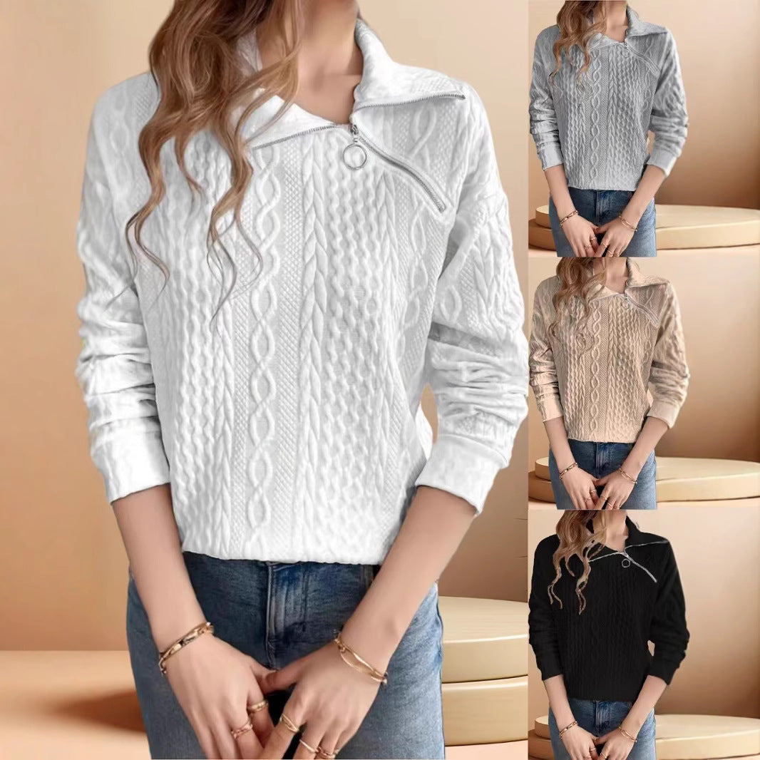 Damen Strickpullover mit half-zip und strukturiertem Design Drune