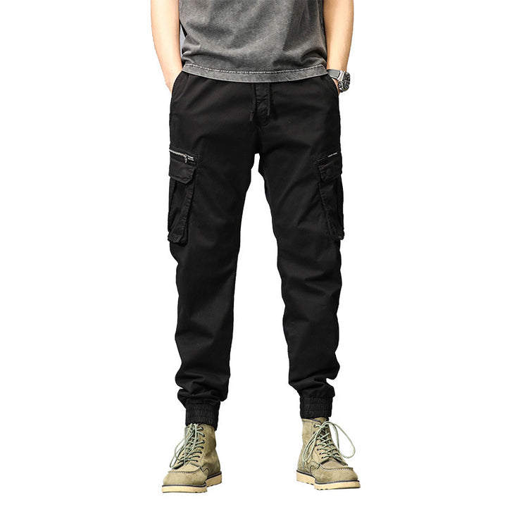 Herren Cargo-Joggerhose mit Tunnelzug, Multifachtaschen und geripptem Knöchelabschluss Drune