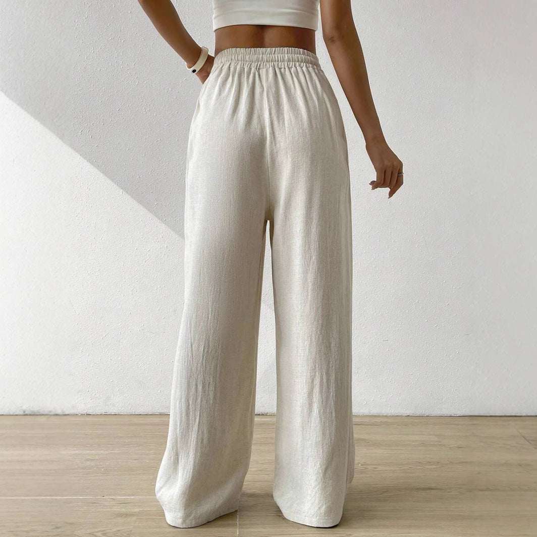 Damen entspannte Leinenhose Drune